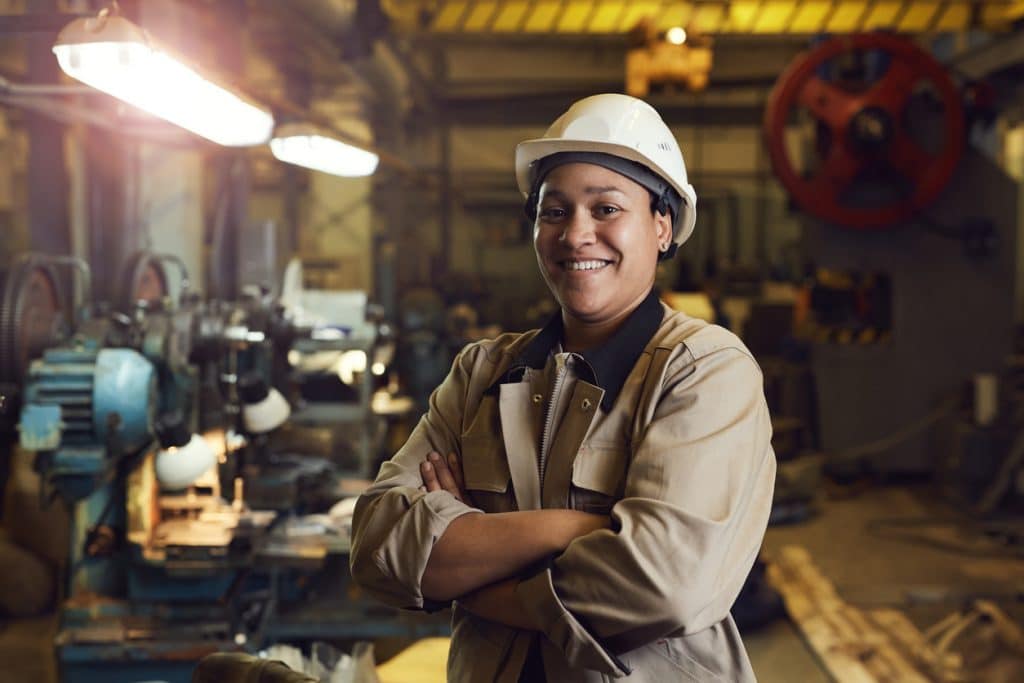 Confident Female Factory Worker